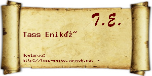 Tass Enikő névjegykártya
